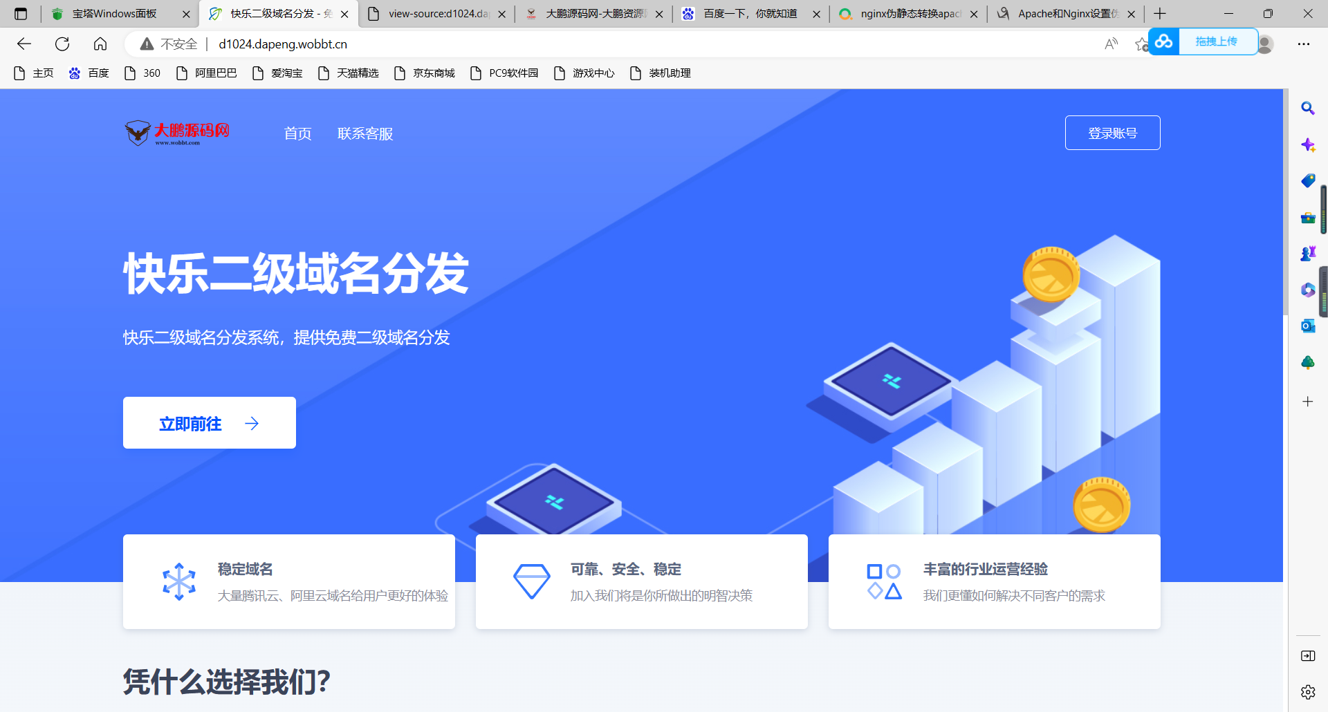 D1026 【站长亲测】许愿二级域名分发系统网站源码美化版